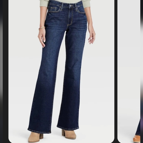 4L Universal Thread Jeans Women's High-Rise Flare Blue Denim Pants - Picture 1 of 15